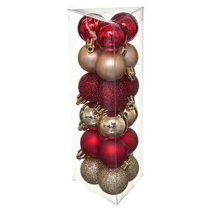 Kerstbal set van 18stuks D3cm rood en goud