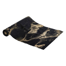 Afbeelding in Gallery-weergave laden, Luxe velours decoratiestof Golden Marble zwart 3m
