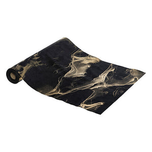 Luxe velours decoratiestof Golden Marble zwart 3m