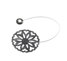 Afbeelding in Gallery-weergave laden, Gordijnlint magnetisch flower zwart/zilver
