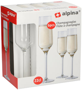 Champagne glazen 6 stuks 220ml