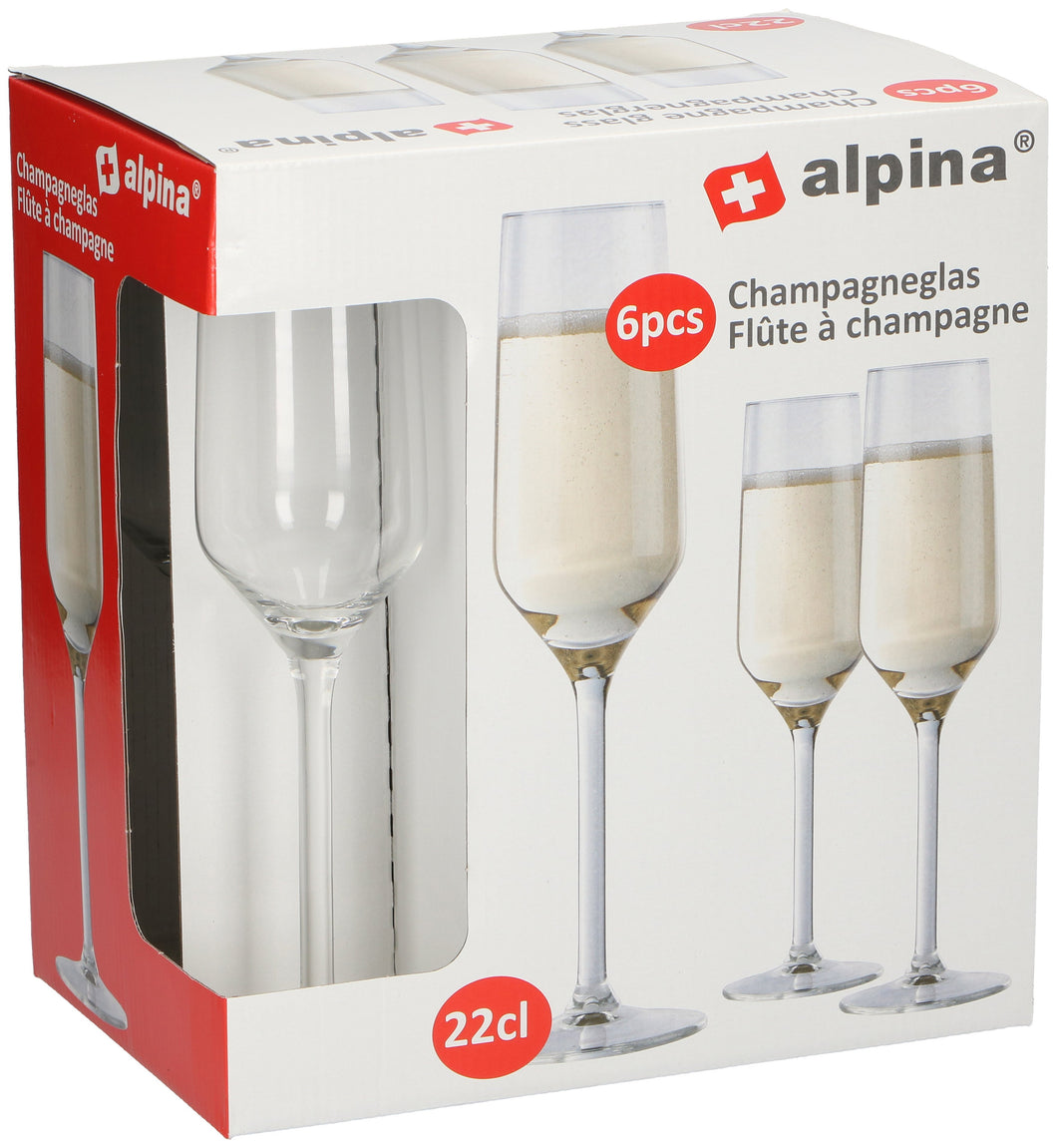 Champagne glazen 6 stuks 220ml