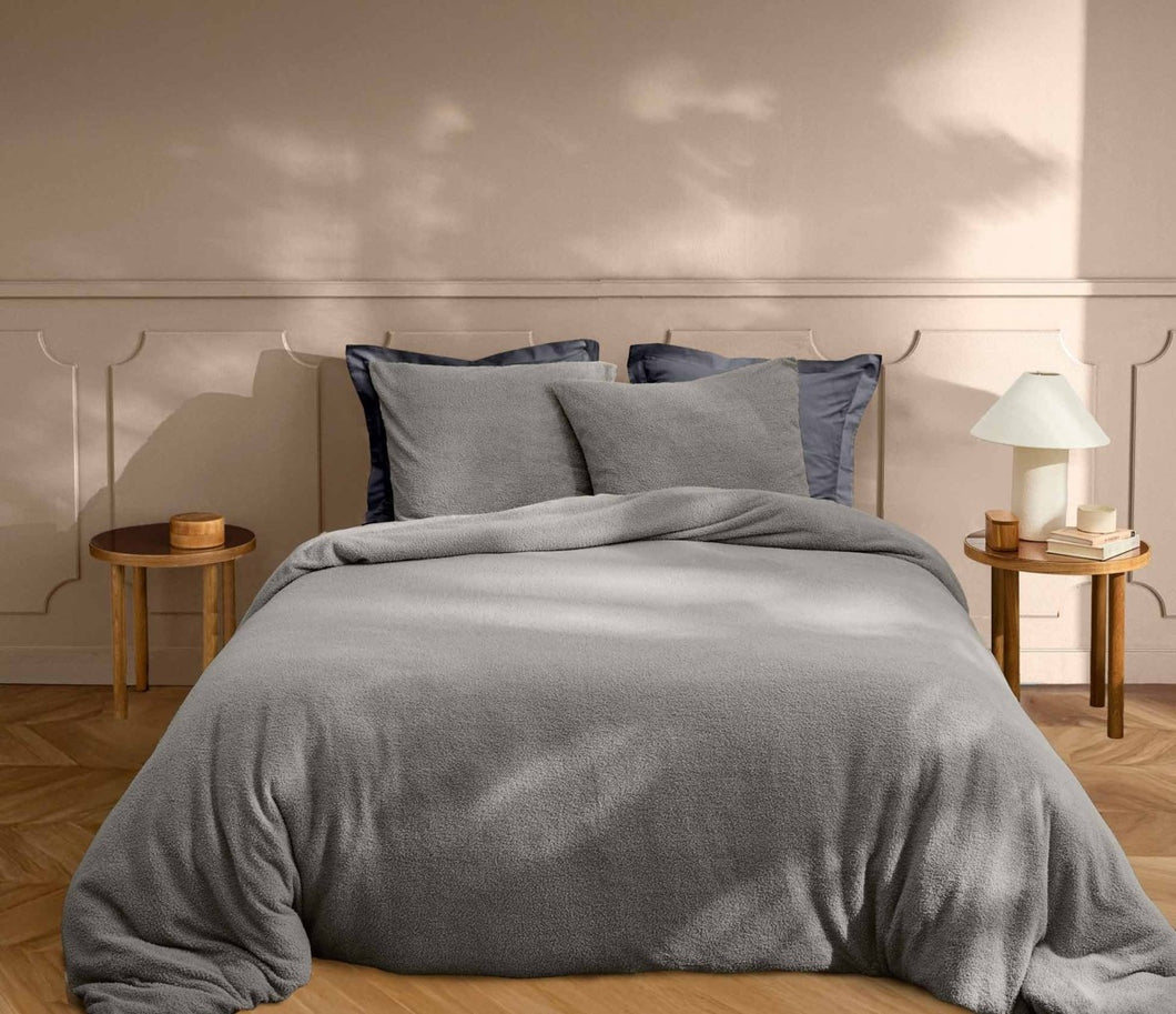 Dekbedovertrek 2 pers FLEECE superzacht 220x240cm grijs