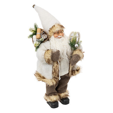 Kerstman Nordic witbruin H45cm