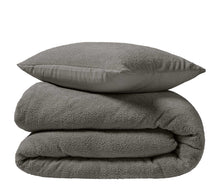 Afbeelding in Gallery-weergave laden, Dekbedovertrek 2 pers FLEECE superzacht 220x240cm grijs
