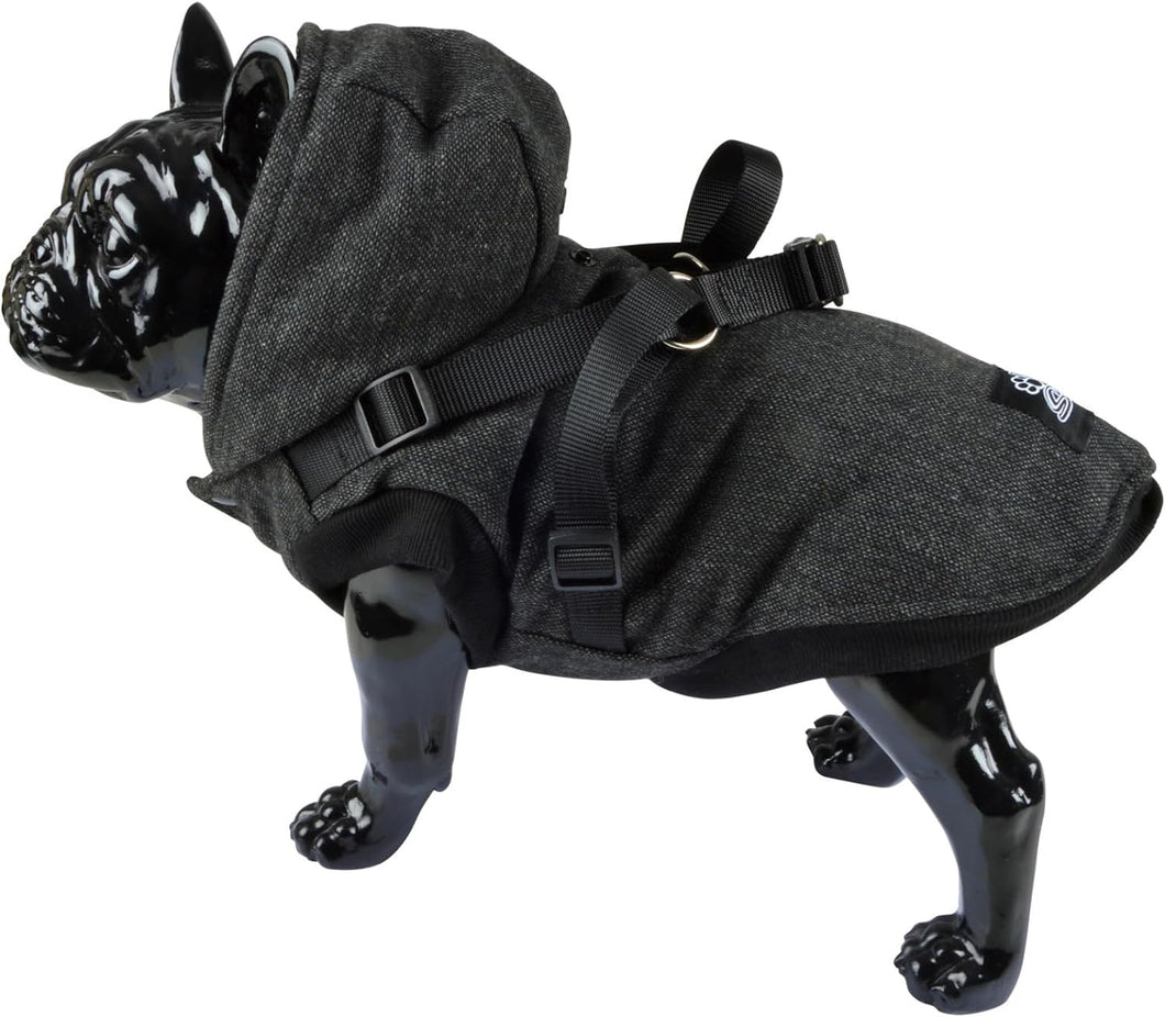 Hondenjasje met harnas tweed grijs teddy