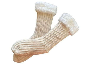 paar gebreide sokken sherpa soft