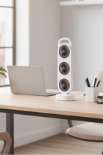 Afbeelding in Gallery-weergave laden, Tafel ventilator wit oplaadbaar 3 fans
