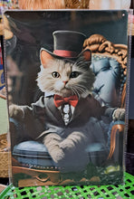 Afbeelding in Gallery-weergave laden, Metalen plaat Gentlemen Cat 20x30cm

