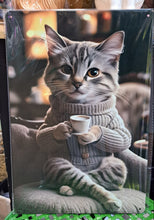 Afbeelding in Gallery-weergave laden, Metalen plaat Gentlemen Cat 20x30cm
