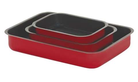 Ovenschalen rood set van 3 stuks