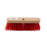 Straatbezem pvc rood glad hout
