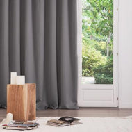 Gordijn grijs verduisterend set van 2 135x240cm met ringen