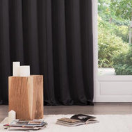 Gordijn zwart verduisterend set van 2 135x240cm met ringen