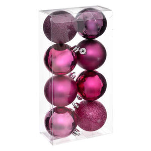 Kerstbal set van 8stuks D7cm cassis