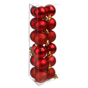 Kerstbal set van 18stuks D3cm rood