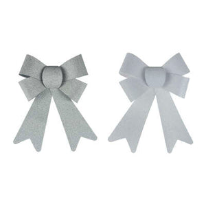 Glitterstrik wit/zilver 18cm 2stuks