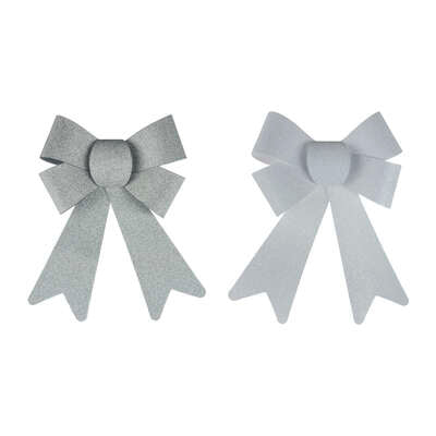 Glitterstrik wit/zilver 18cm 2stuks