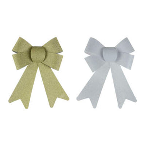 Glitterstrik goud/zilver 18cm 2 stuks