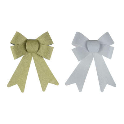 Glitterstrik goud/zilver 18cm 2 stuks