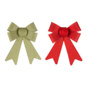 Glitterstrik rood/goud 18cm 2 stuks