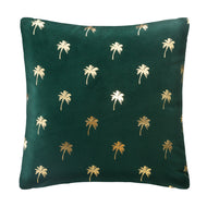 Kussen Green Velvet Golden Palms