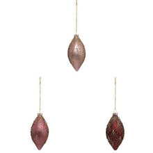 Afbeelding in Gallery-weergave laden, Kerstbal set van 3stuks L13m glas roze Drop
