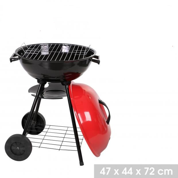 Barbecue rood wielen