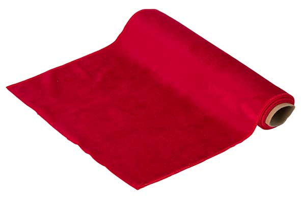 Tafelloper rood velours 35x200cm