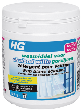 HG Wasmiddel stralend witte gordijnen