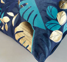 Afbeelding in Gallery-weergave laden, Kussen Tiger blauw goud 40cm
