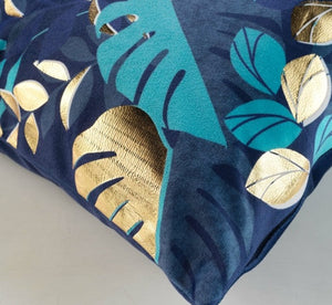 Kussen Tiger blauw goud 40cm