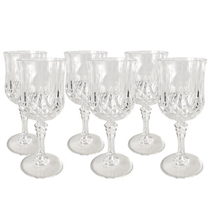 Wijnglazen 6 stuks kristal effect plastiek