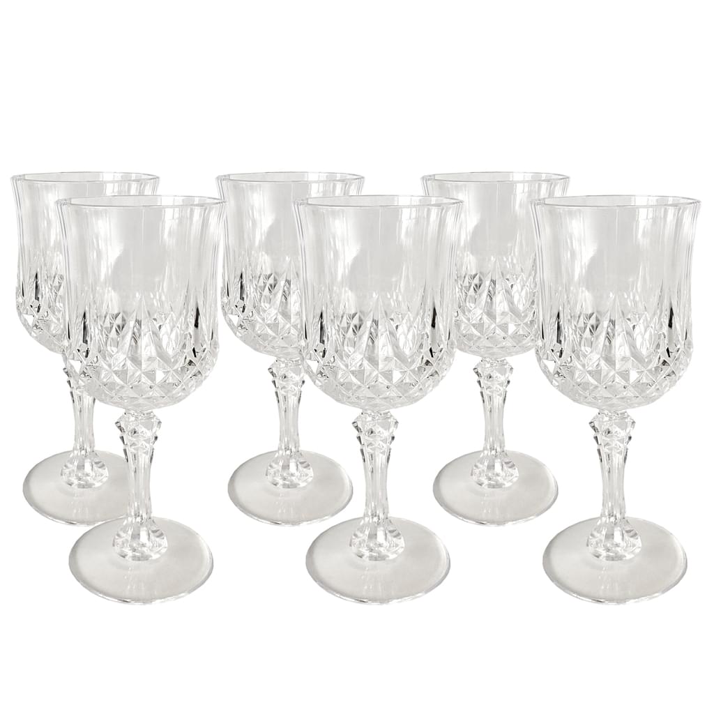 Wijnglazen 6 stuks kristal effect plastiek
