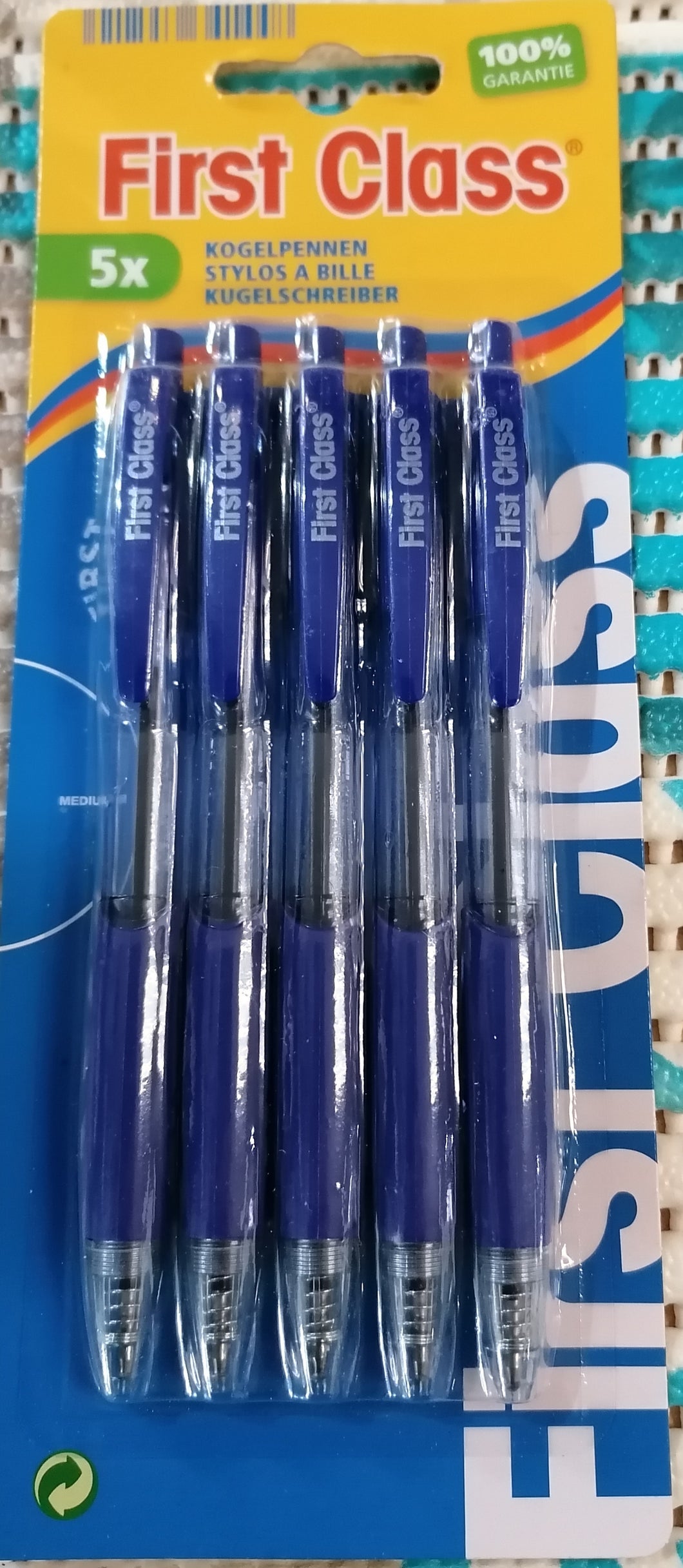 5 kogelpennen clic blauw