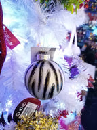 Kerstbal strepen glas
