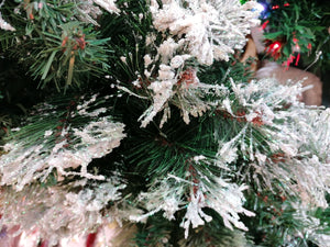 Kerstboom extra vol besneeuwd/glitter groen Luxe