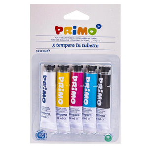 primo plakkaatverf 5 tubes primaire kleuren
