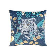 Afbeelding in Gallery-weergave laden, Kussen Tiger blauw goud 40cm
