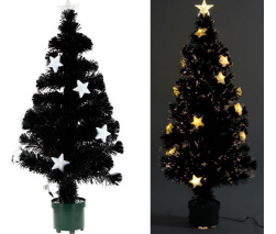 Complete zwarte kerstboom 90cm Fiber