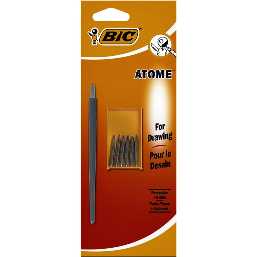 BIC Atome tekenpen houder met 6 pennen